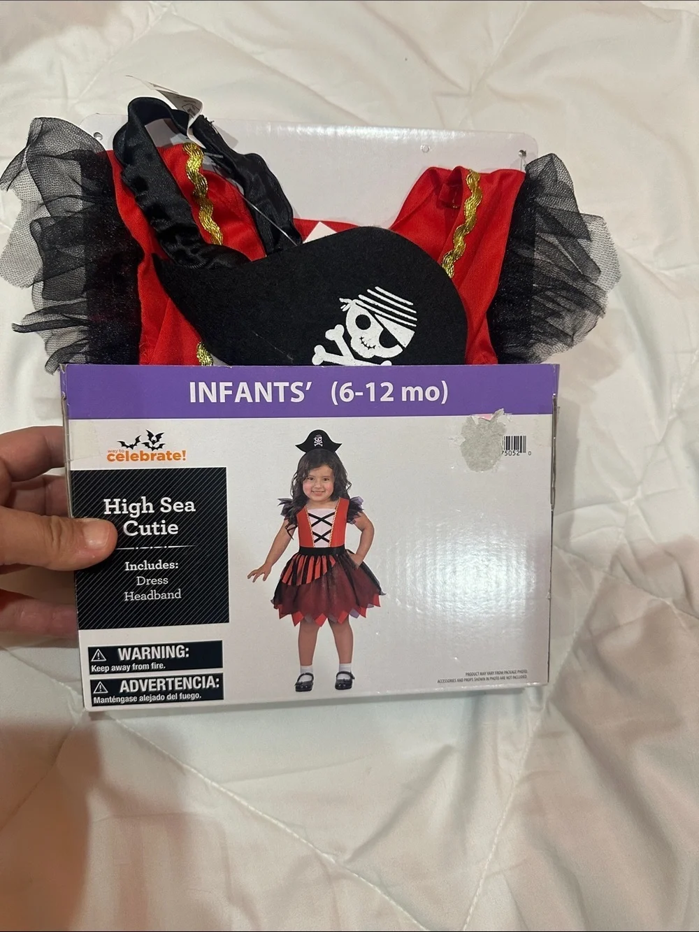 NEW Celebrate! High Sea Cutie Infant Pirate Costume - Red & Black size (6-12mo)
